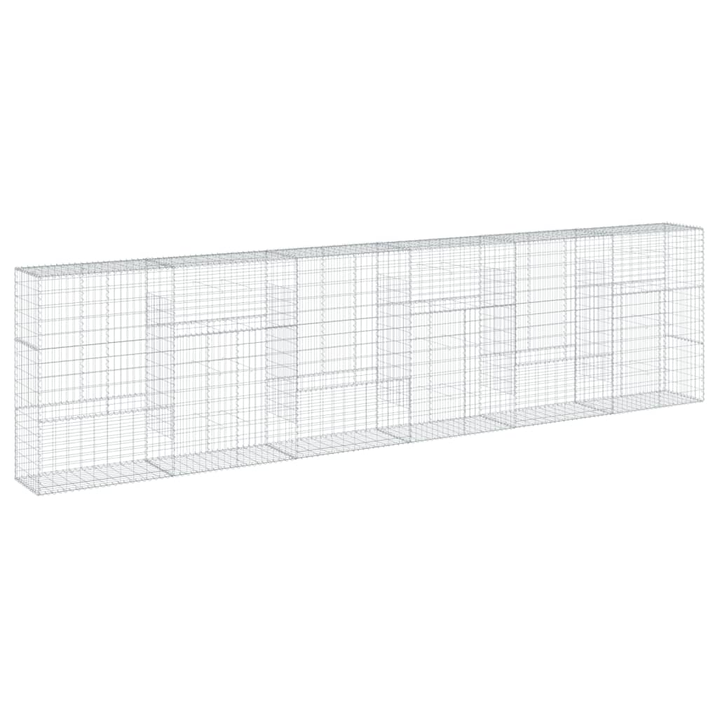 horganyzott vas gabion kosár fedéllel 600 x 50 x 150 cm (3295159)
