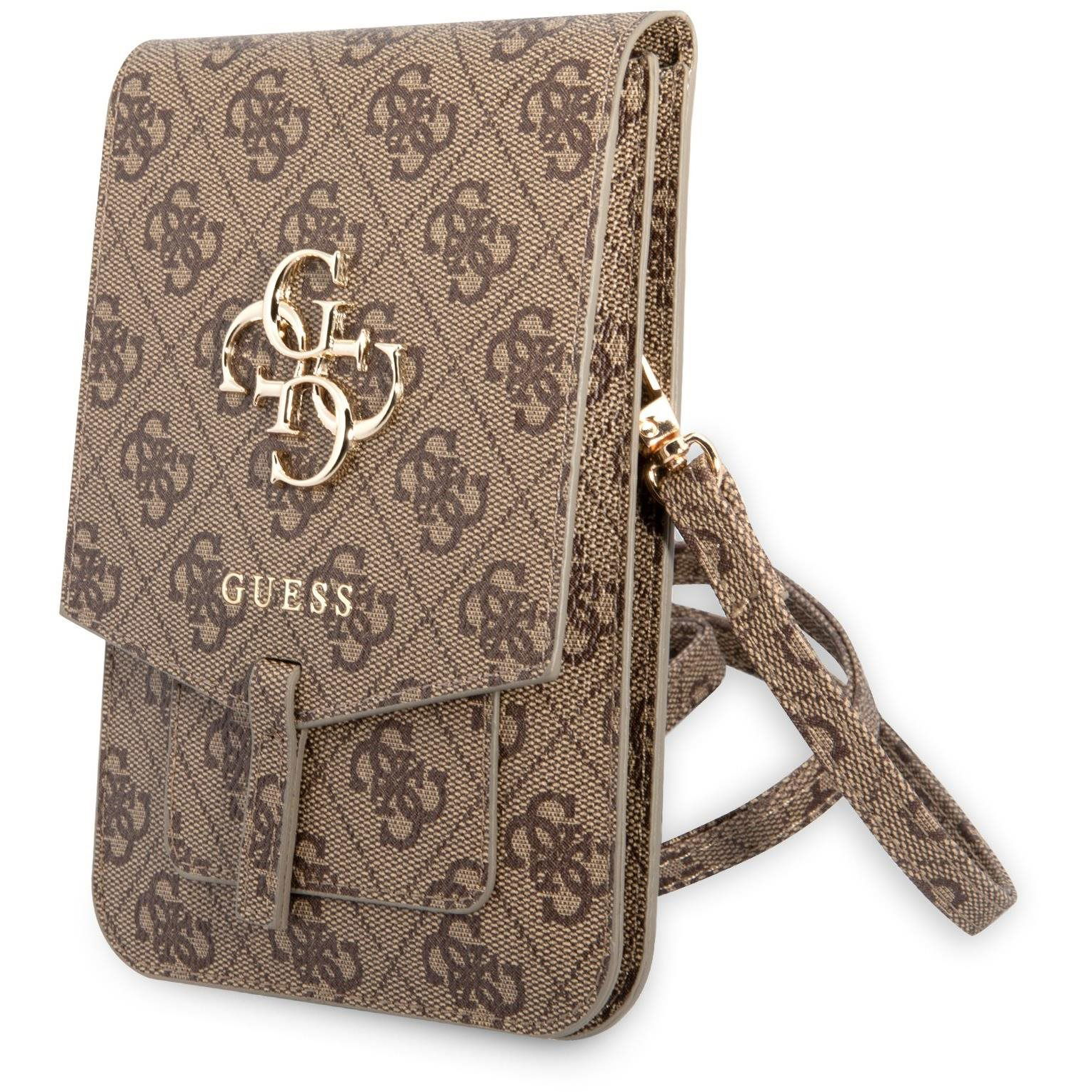 Guess PU 4G Metal Logo Phone Bag Brown tok (GUWBG4GFBR)