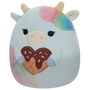 Maskot plyšák Valentín Squishmallows 19cm kravička Caedia