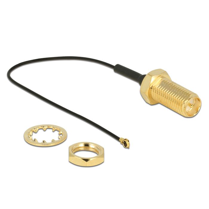 Delock antenna kábel RP-SMA Jack Bulkhead > MHF IV/ HSC MXHP32 10cm (12465) (DE12465)