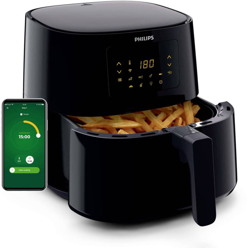 Philips Essential HD9280/70 fritéza Samostarný 6,2 L 2000 W Teplovzdušná fritéza Čierna, Strieborná (HD9280/70)