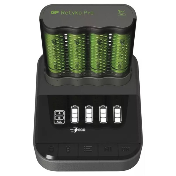 GP Pro P461 akkumulátor töltő, dokkoló + 4×AA GP ReCyko 2700mAh akkumulátor (B54467D)