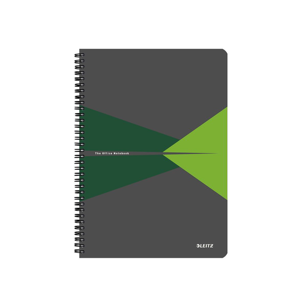 Leitz Office 90 lapos A4 vonalas spirálfüzet - Szürke-zöld