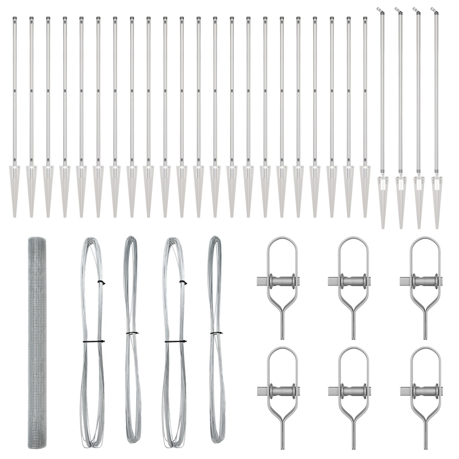 Horganyzott Drótháló Kerítés 13 Cölöppel 1.6x50 m Horganyzott Acél (3352012)
