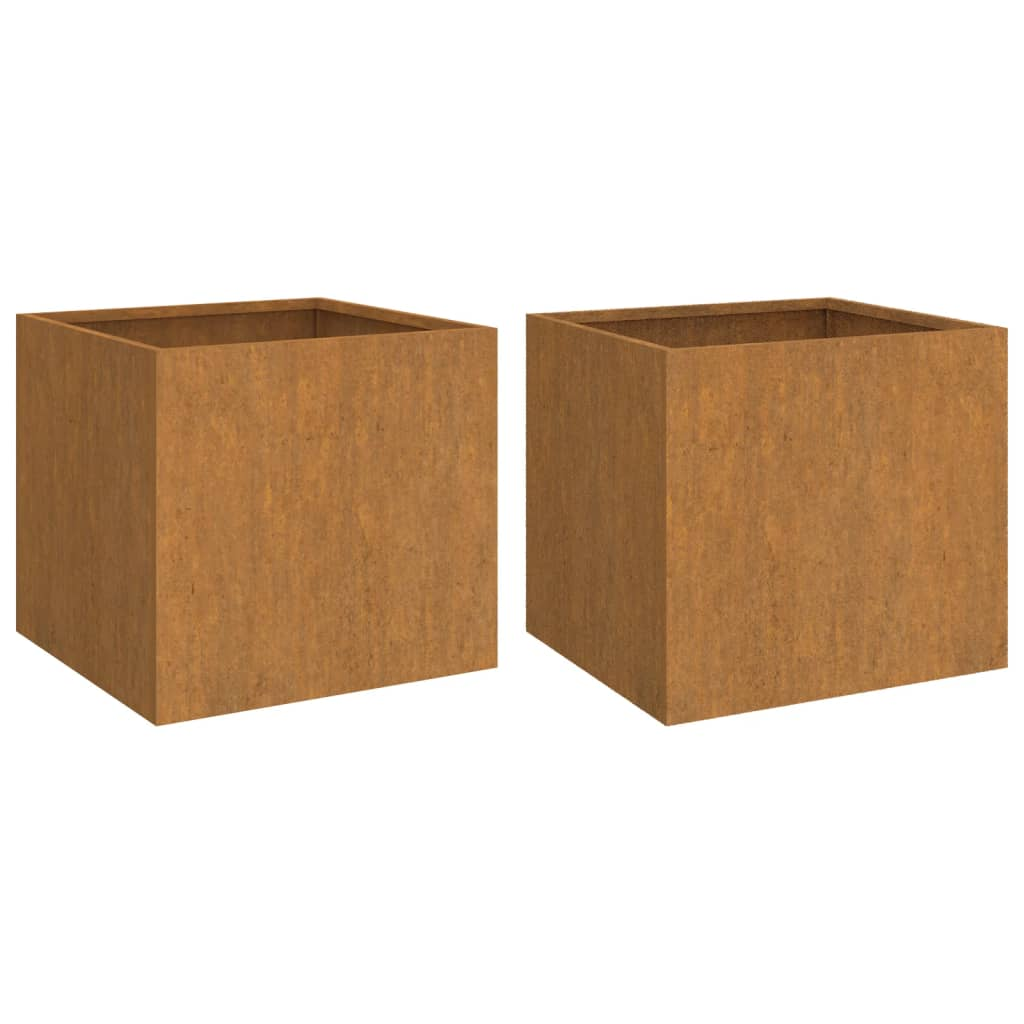 2 db corten acél növénytartó 32 x 30 x 29 cm (821548)