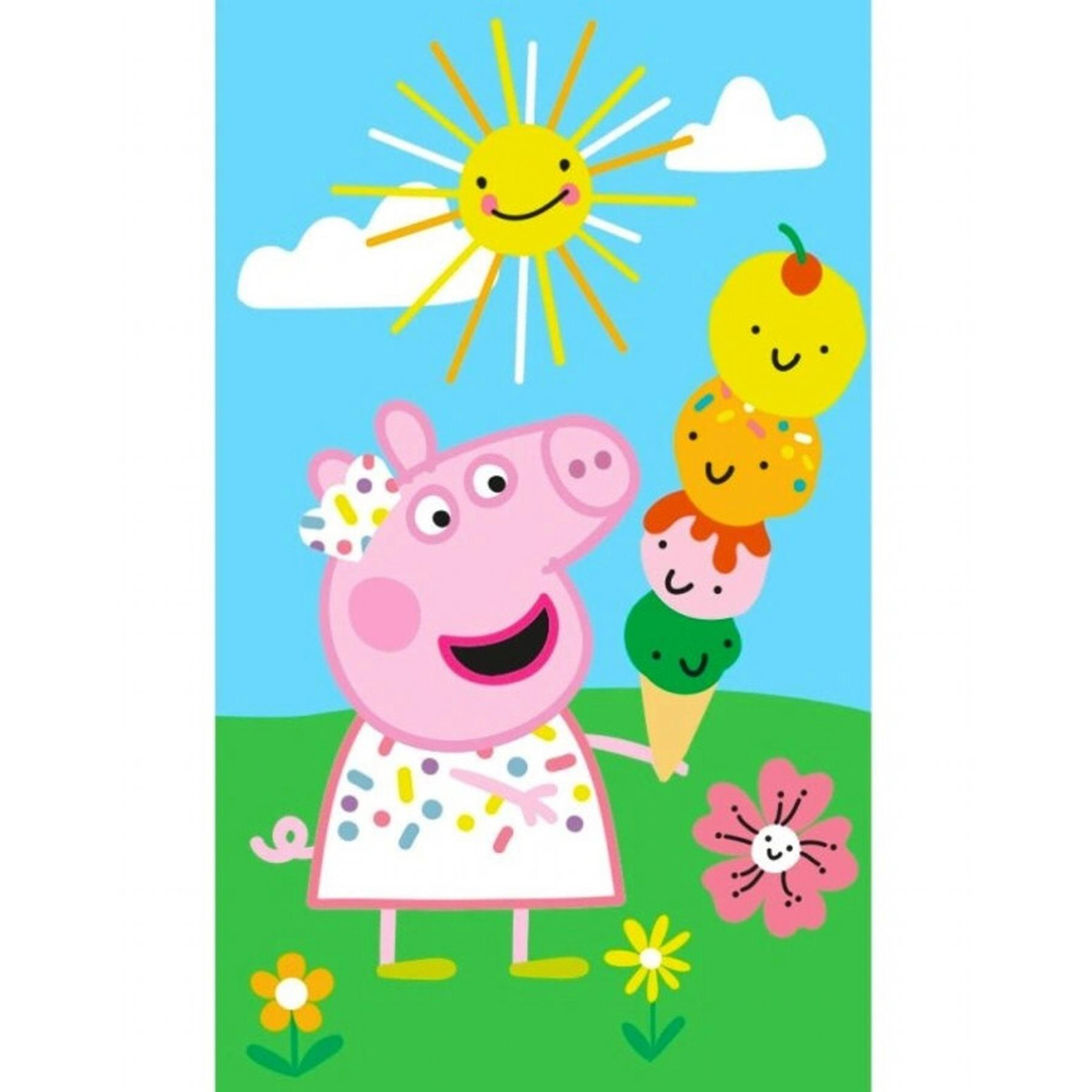 Carbotex Baby towel Pepina Piglet Ice Cream Pyramid 30 × 50 cm (040134-LICENCPYRA)