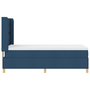 Pat box spring cu saltea, albastru, 100x200 cm, textil