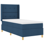 Pat box spring cu saltea, albastru, 100x200 cm, textil
