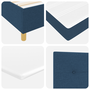 Pat box spring cu saltea, albastru, 100x200 cm, textil