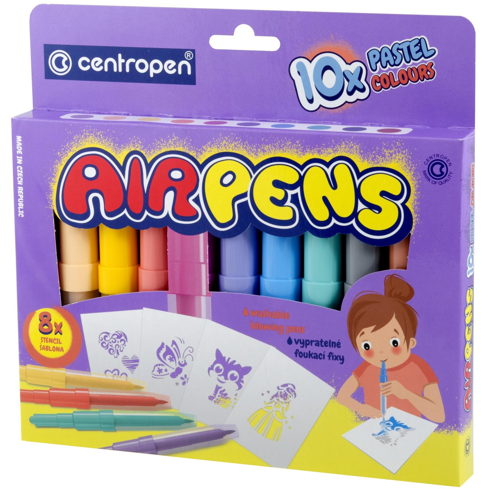 Centropen Air Pens 1500 Fújós filctoll, pasztellszínek, 10 db (8595013645208)