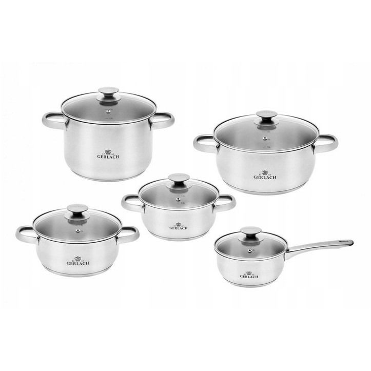 Gerlach FIRST Rozsdamentes acél főzőedénykészlet 10 db (9951895)