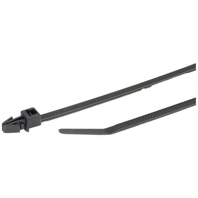 HellermannTyton 126-00329 T30RSF-PA66HS-BK (500) Kábelkötöző 158 mm 3.60 mm Fekete 500 db (126-00329)