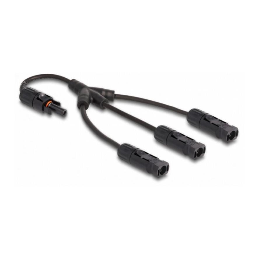 Delock DL4 -> 3db DL4 F/M szolár kábel 0.35m fekete