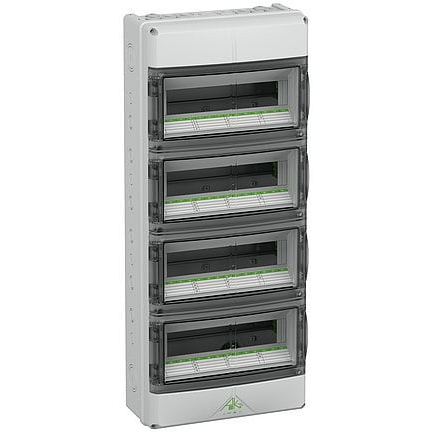 Spelsberg 73345601 AK 56 Kis elosztó Falra szerelhető Osztások száma = 56 Sorok száma = 4 Tartalom, tartalmi egységek rendelésenként 1 db (73345601)