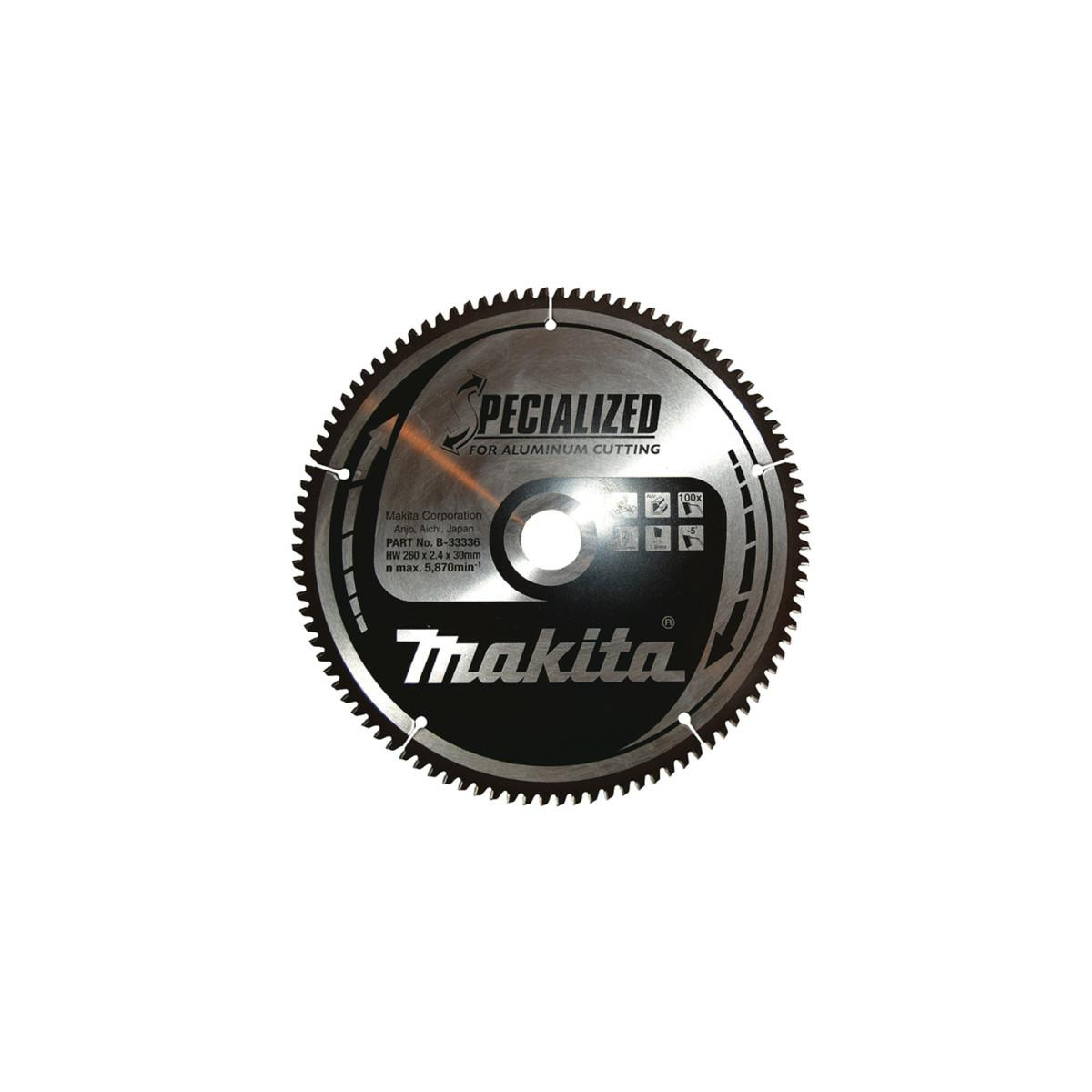 MAKITA B-33336 ALUMÍNIUM TÁRCSA 260x30 mm 100Z (B-33336)