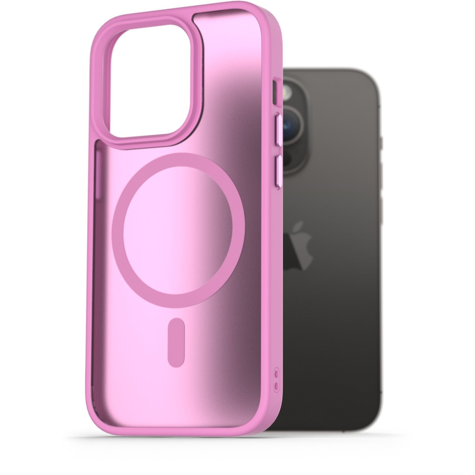 AlzaGuard Matte Case Compatible with Magsafe iPhone 14 Pro levendula-rózsaszín tok (AGD-PCMM71LP)