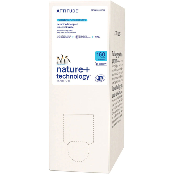 Течен перилен препарат Attitude, за пране, био, за диви цветя, 4 л