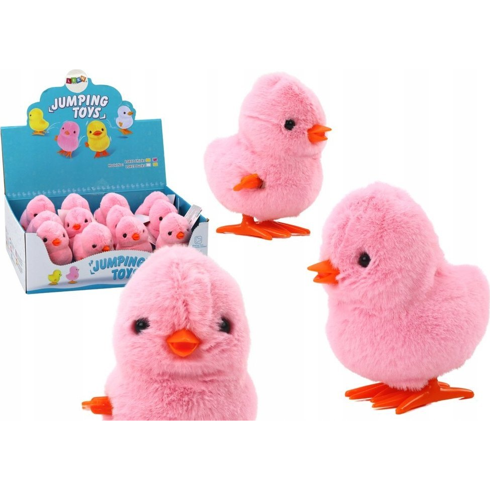 Ugró Csirke Felhúzható Plüssjáték Dekoráció Rózsaszín 17681 (17681)