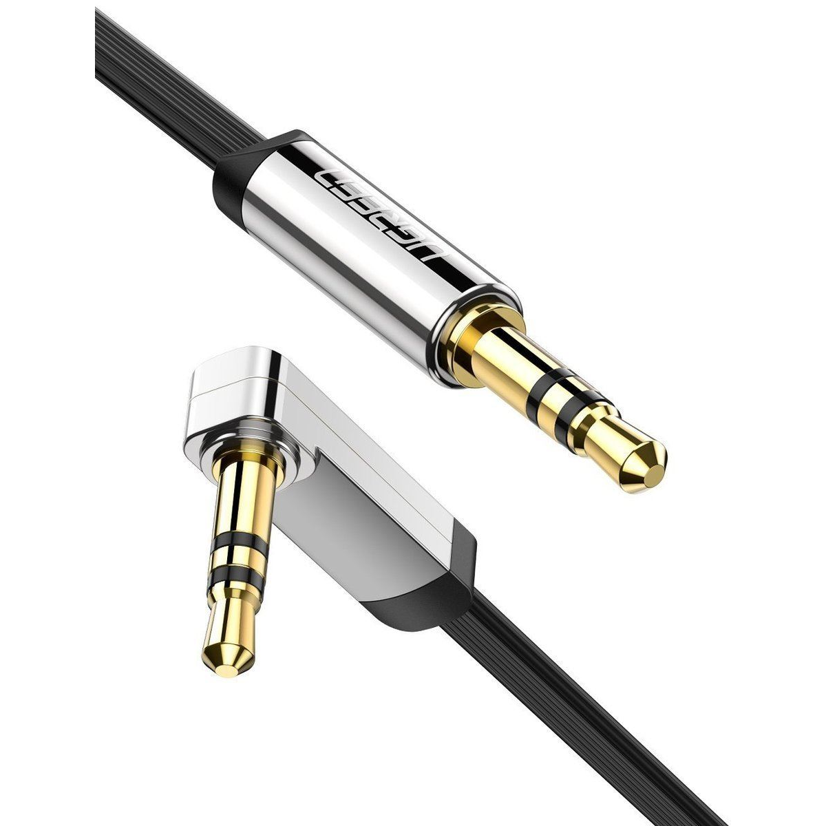UGREEN szögletes mini jack kábel 3,5 mm AUX lapos 3 m (fekete (10728) (UG10728)