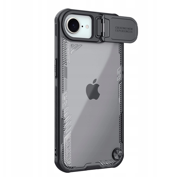 Nillkin ICEBLADE PROP szilikon telefonvédő (ütésállóság, kameravédő, kitámasztó) FEKETE Apple iPhone 16e (GP-170304)