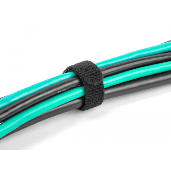 Delock Befűzős kábelkötegelő hossza 200 mm fekete 12 mm, 10 db. (19011)