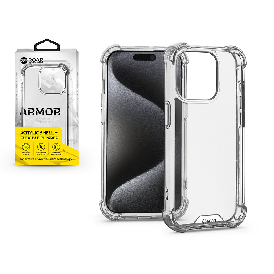 Apple iPhone 15 Pro szilikon hátlap - Roar Armor Gel - átlátszó (KC247217)