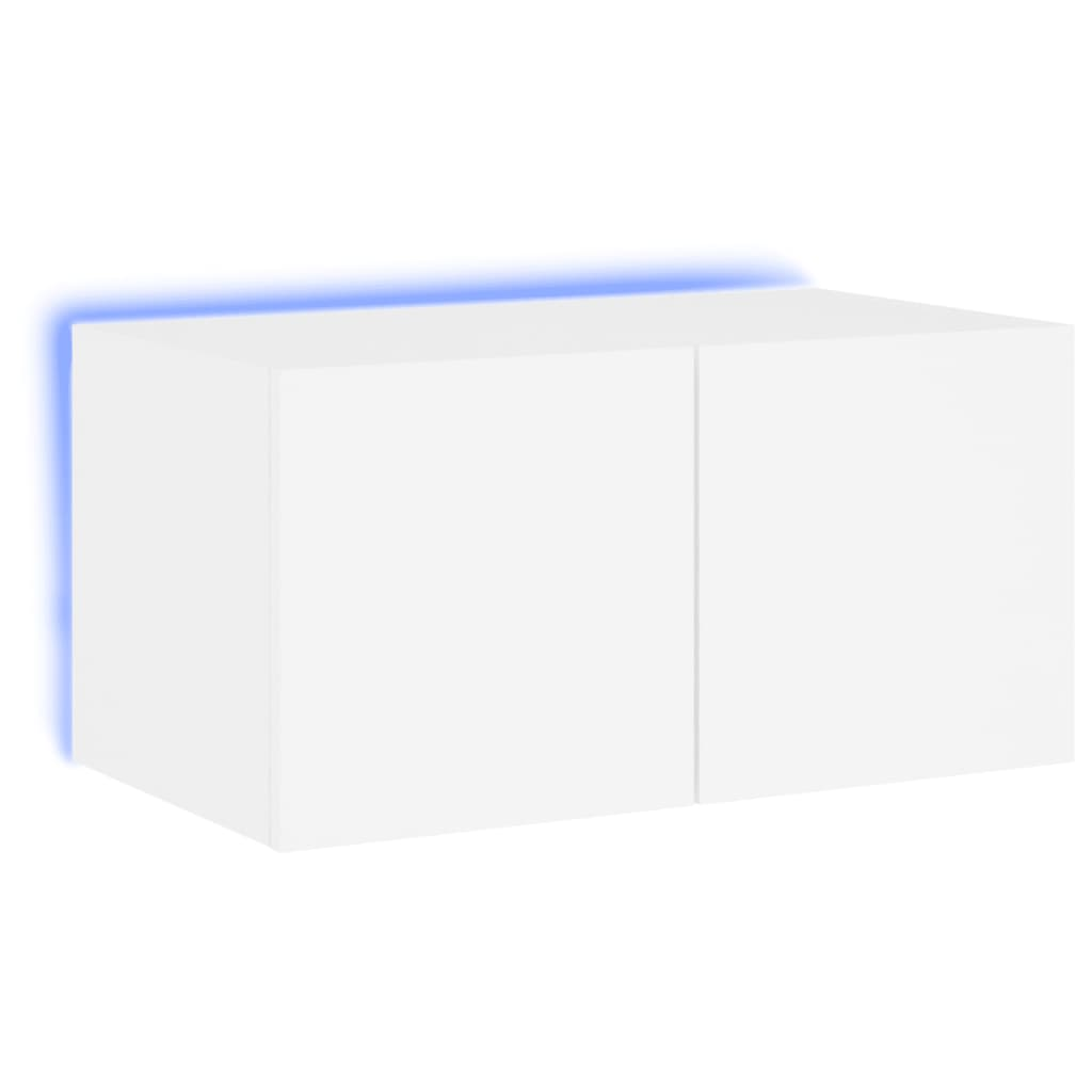 fehér falra szerelhető TV-szekrény LED-lámpákkal 60x35x31 cm (837267)