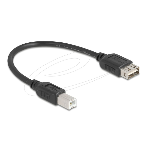 Delock USB 2.0 Kabel USB Typ-B Stecker zu EASY USB Typ-A Buchse 0.2 m