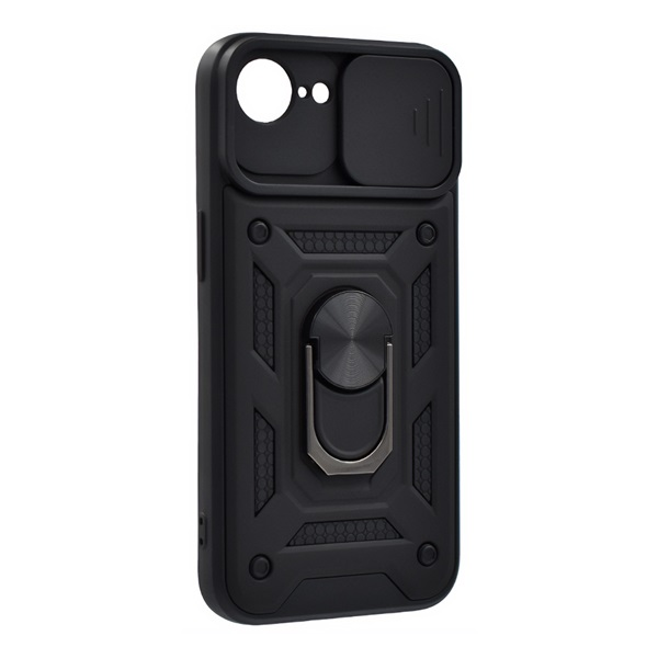 gigapack Defender szilikon telefonvédő (ütésállóság, tartógyűrű, kameravédő) FEKETE Apple iPhone 16e " csomagolás" (GP-164879) (GP-164879)