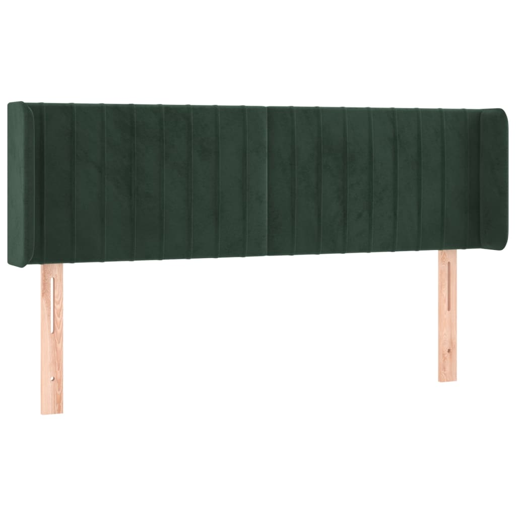 sötétzöld bársony fejtámla 147x16x78/88 cm (3119057)
