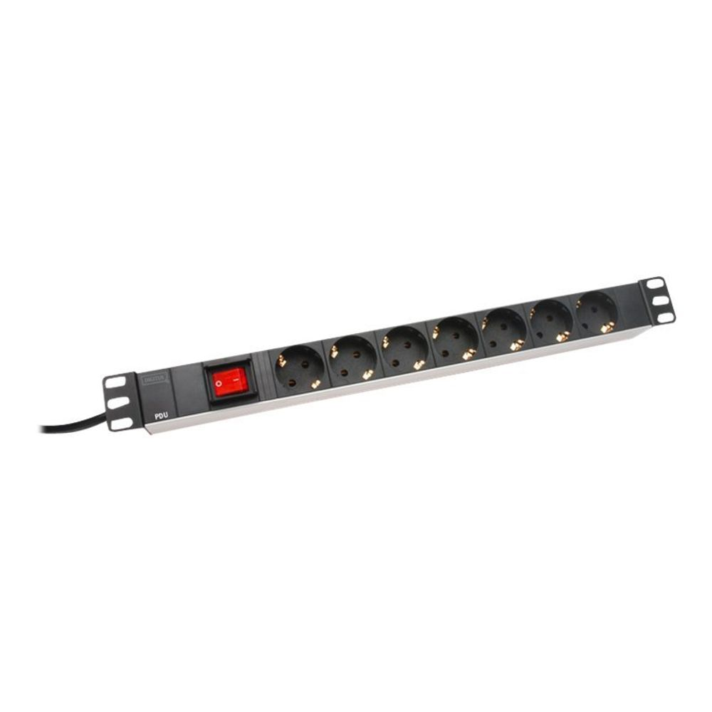 DIGITUS 1U rack alumínium 7 dugaljas hálózati elosztó (DN-95402)