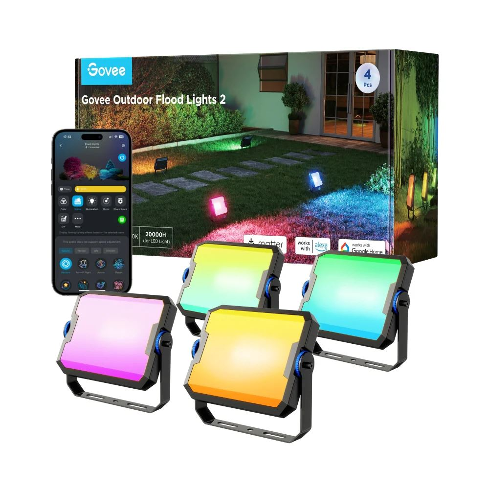 Govee Outdoor Flood Lights 2 RGBICWW LED lámpa 4db/cs (H8057) (H8057)