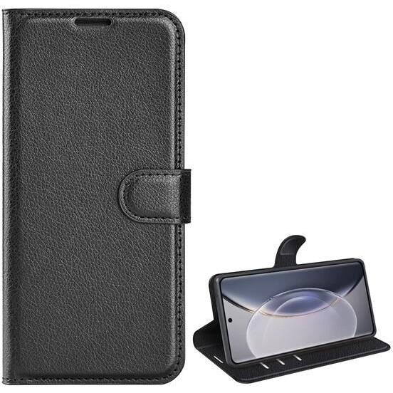 Gigapack Vivo X90 Pro bőr hatású prémium fliptok fekete (GP-140053) (GP-140053)
