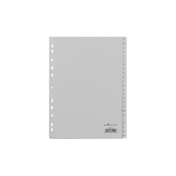 DURABLE A-Z Register A4 24tlg. PP volldeck. grau