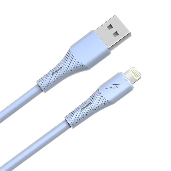 AVAX CB3305 USB-A – Lightning szilikon töltőkábel, 1.5 m, világoskék (AVAX_CB3305)