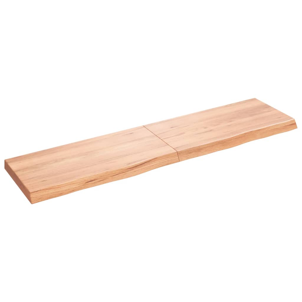 világosbarna kezelt tömör tölgyfa fali polc 160 x 40 x (2-6) cm (363711)