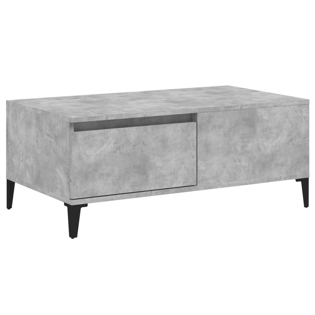 betonszürke szerelt fa dohányzóasztal 90x50x36,5 cm (821120)