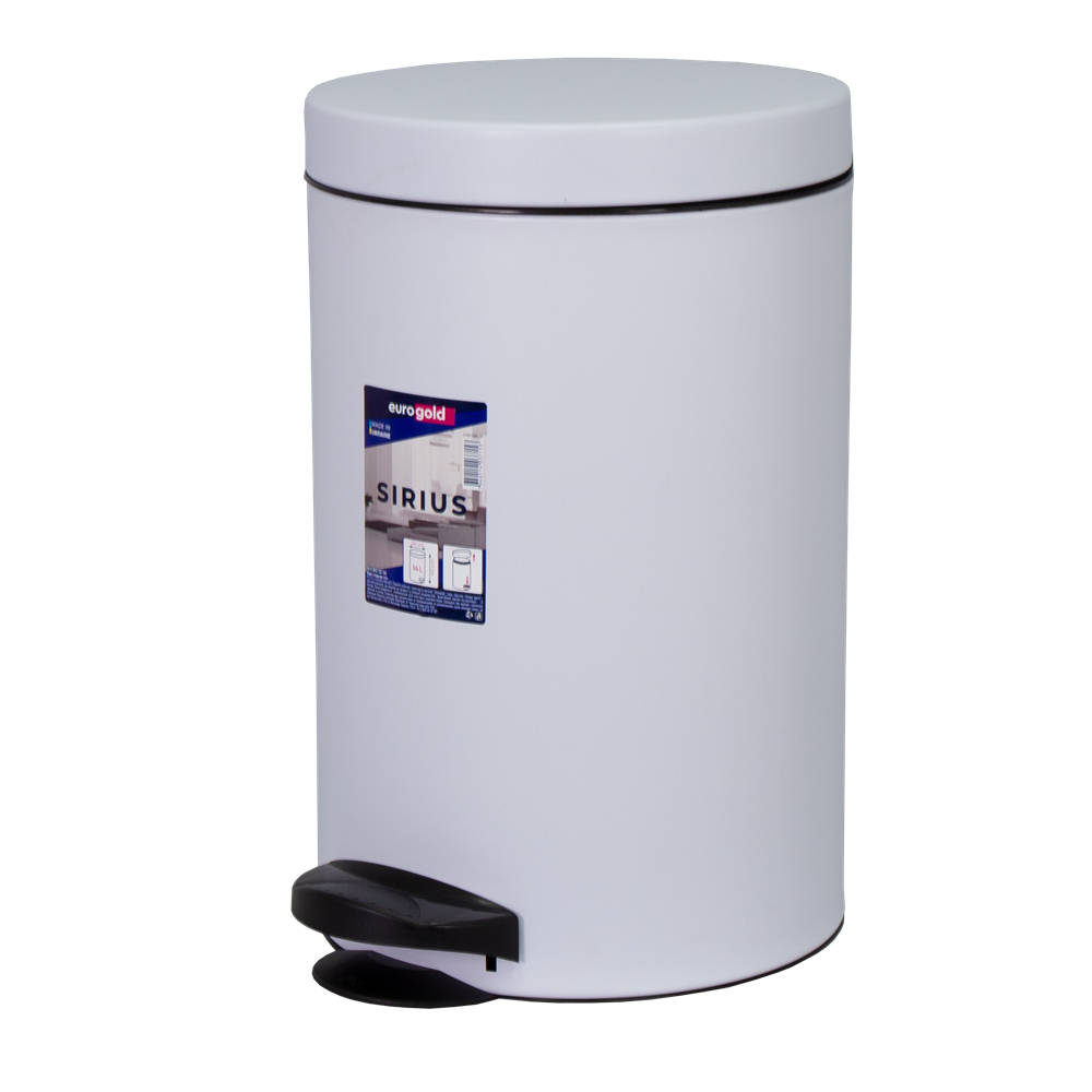 Eurogold Sirius 14 literes pedálos műanyag szemetes - Fehér (801214 WHITE)