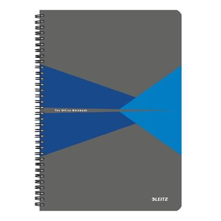Leitz spirálfüzet, A4, kockás, 90 lap, "Office", szürke-kék (E44950035) (E44950035)