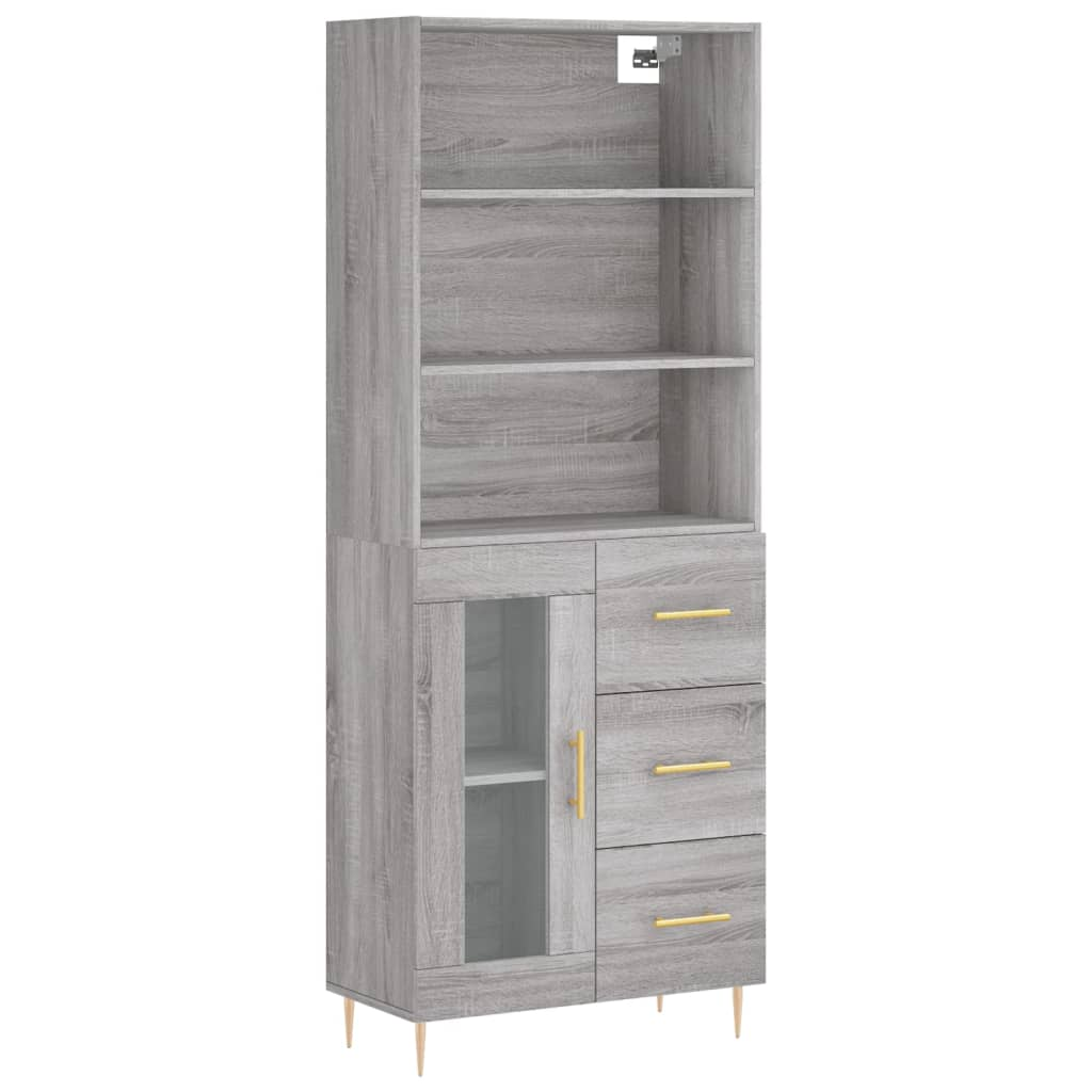 szürke sonoma szerelt fa magasszekrény 69,5 x 34 x 180 cm (3189499)