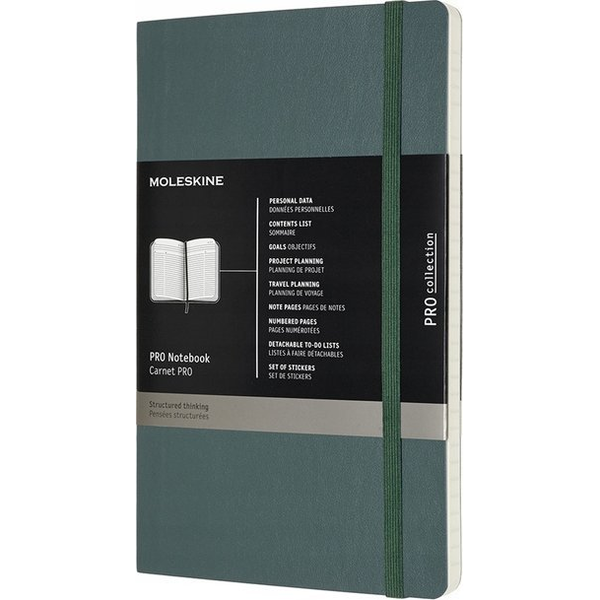 A5-ös jegyzetfüzet Moleskine, zöld