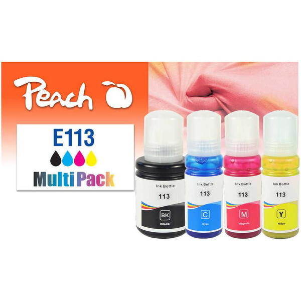 Peach 321322 inktcartridge 4 stuk(s) Compatibel Normaal rendement Zwart, Cyaan, Magenta, Geel