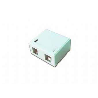 Gembird 2x RJ45 kat. 5e fali aljzat, komplett, fehér (NCAC-SMB2)