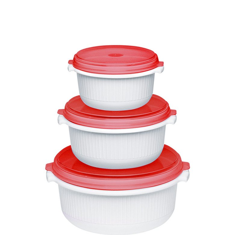 EMSA 518999 élelmiszertároló doboz Vörös, Fehér 3 db (518999)