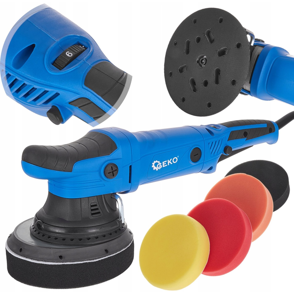 Geko G80293 Premium Kettős Hatású Polírozó 150Mm + 4 Szivacs