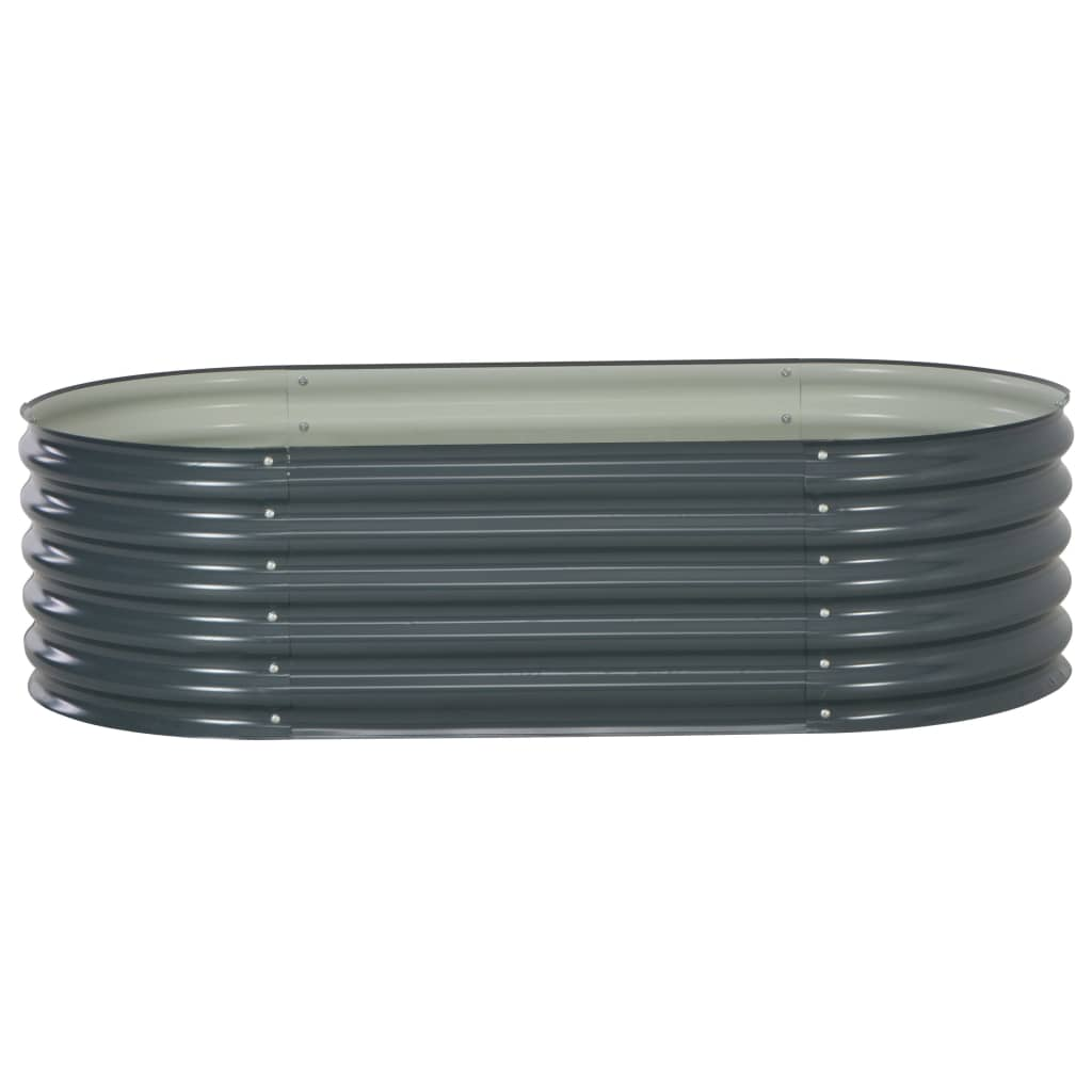 szürke horganyzott acél kerti magaságyás 160 x 80 x 44 cm (45529)