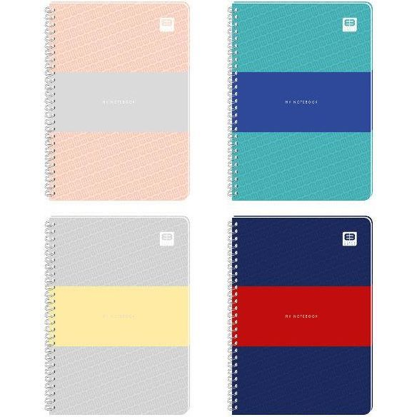  Interdruk Kołozeszyt A5 80k Kratka Black&Blue Pastel