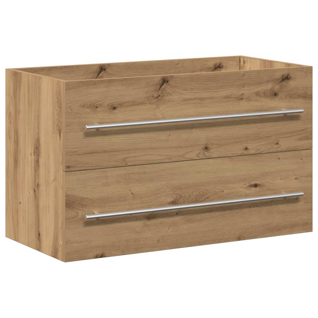 kézműves tölgy színű szerelt fa mosdószekrény 80x38,5x48 cm (862534)