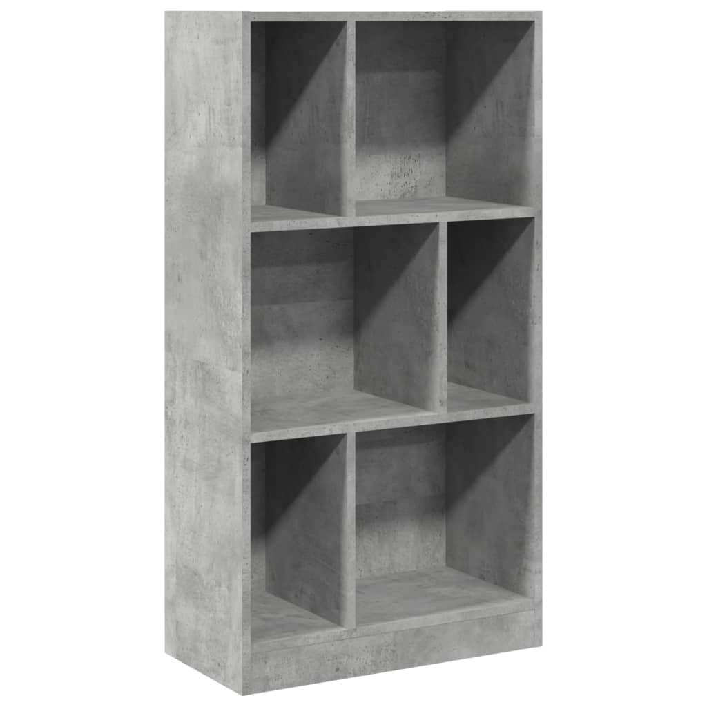 betonszürke szerelt fa könyvespolc 57 x 28,5 x 107,5 cm (848006)