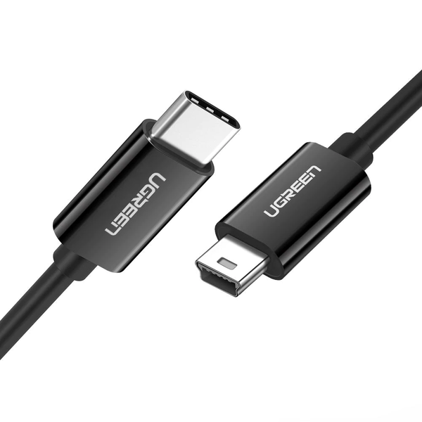 Ugreen US242 USB-C apa - Mini USB-B apa 2.0 Adatkábel - Fekete (1m)